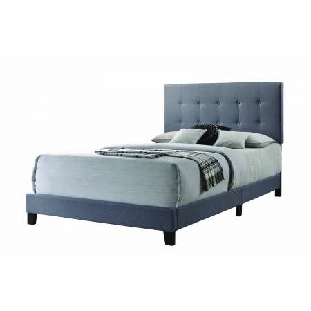 305747Q Mapes Upholstered Tufted Queen Bed Gunmetal