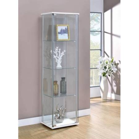 951072 4-Shelf Curio Cabinet White And Clear
