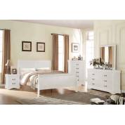 23830Q-4PC 4PC SETSS LOUIS PHILIPPE WHITE QUEEN BED