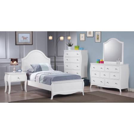 Dominique French Country White Twin Four-Piece Set 400561T-S5
