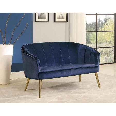 Upholstered Accent Settee Blue 903033