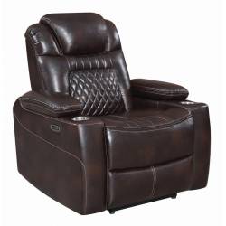 Korbach Upholstered Power^2 Lay-Flat Recliner Espresso 603413PP