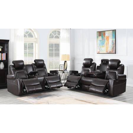 Korbach 2-piece Power^2 Living Room Set Espresso 603411PP-S2