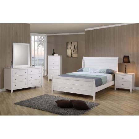 Selena Full Sleigh Bed 4PC SET (F.BED,NS,DR,MR) 400231F-S4