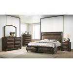 205440KE Preston Eastern King 2-Drawer Storage Bed Rustic Chestnut