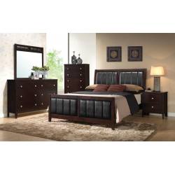 Carlton Cappuccino Upholstered California King Four-Piece Bedroom Set 202091KW-S4