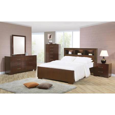 Jessica Dark Cappuccino California King Four-Piece Bedroom Set With Storage Bed 200719KW-S4