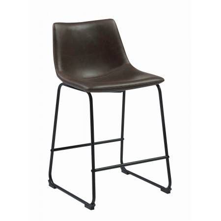 Industrial Brown Faux Leather Counter-Height Stool