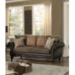 Thibodaux Sofa - Brown Fabric/Dark Brown Bi-Cast Vinyl