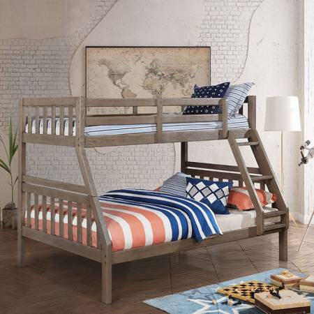 CM-BK633GY-TF EMILIE TWIN/FULL BUNK BED