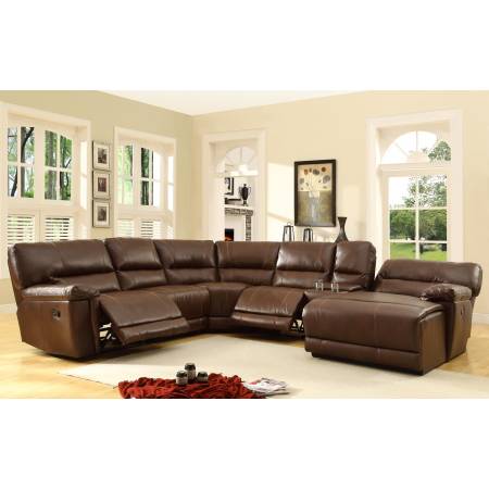 Blythe Sectional Sofa Set - Brown - Bonded Leather