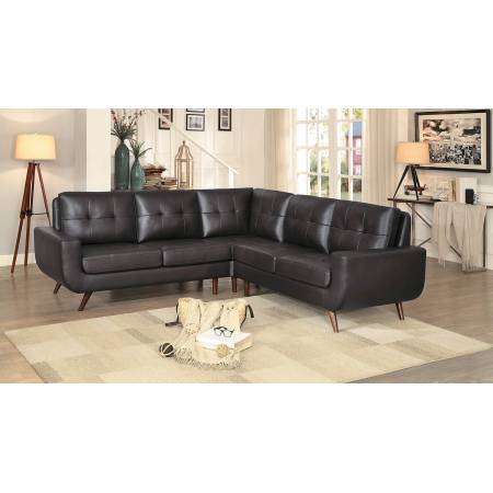 Deryn Sectional Sofa - Dark Brown