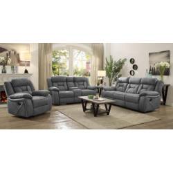 602261-S3 3PC SETS MOTION SOFA + MOTION LOVESEAT WITH CONSOLE + GLIDER RECLINER