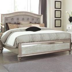 204181Q Bling Game Queen Bed with Button Tufting