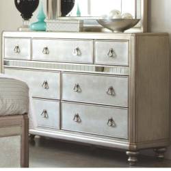 204183 Bling Game Dresser with 7 Drawers and Stacked Bun Feet