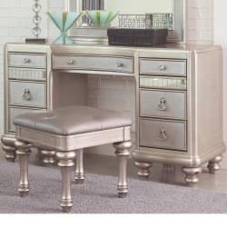 204187 Bling Game Vanity Desk with 7 Drawers and Stacked Bun Feet