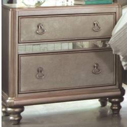 204182 Bling Game Nightstand with 2 Drawers and Stacked Bun Feet