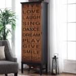 950731 Accent Cabinets Tall Accent Cabinet with Positive Words