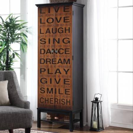 950731 Accent Cabinets Tall Accent Cabinet with Positive Words