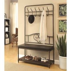 900932 Coat Racks Hall Tree with Storage Bench