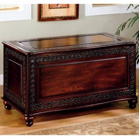 900012 Cedar Chests Traditional Cedar Chest with Carving and Bun Feet