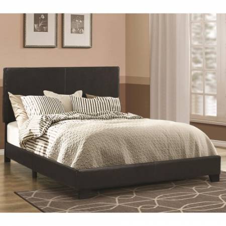 300761F Dorian Black Upholstered Leatherette Full Bed
