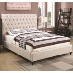 300525F Devon Full Upholstered Bed in Beige Fabric