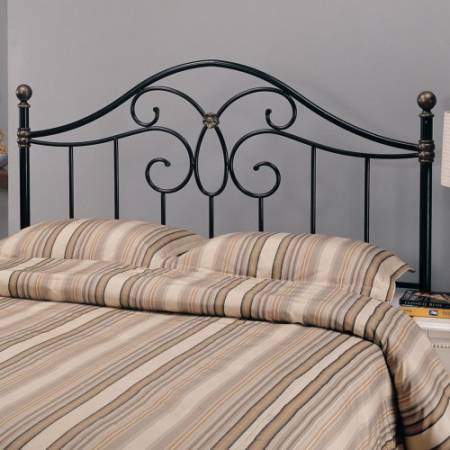 300182QF Iron Beds and Headboards Full/Queen Black Metal Headboard