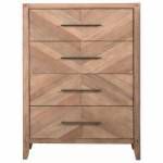 204615 Auburn Four Drawer Chest with Chevron Inlay Design