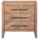 204612 Auburn Nightstand with Chevron Inlay Design and USB Ports