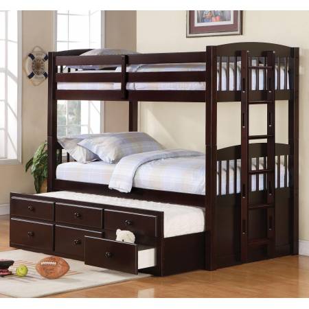 Logan Twin Over Twin Bunk Bed  with Trundle  460071