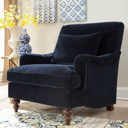 Accent Seating Upholstered Chair with Exposed Turned Legs and Attached Back 902899