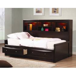 Phoenix Full Daybed with Bookcase & Storage Drawers 400410F