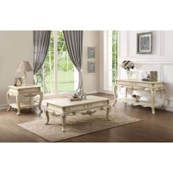 86022 ANTIQUE WHITE END TABLE