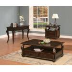 8001-3PK 3PC SETS WALNUT COFFEE + SOFA + END TABLE