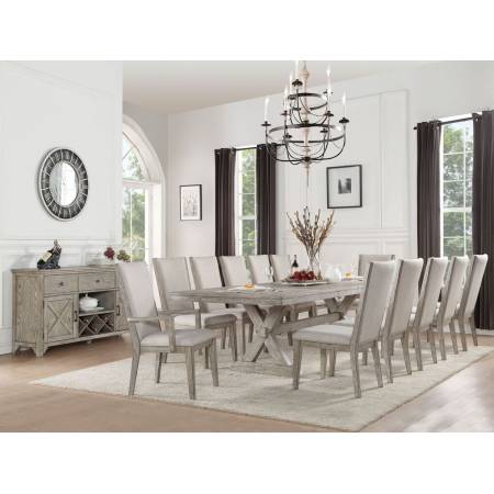 72860+72862*10+72863*2 13 PC SETS ROCKY DINING TABLE + 10 SIDE CHAIRS + 2 ARM CHAIRS