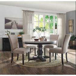 72845+72852*4 5PC SETS OLAN ROUND DINING TABLE + 4 SIDE CHAIRS