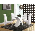 71105+71107*4 5PC SETS PERVIS WHITE DINING TABLE + 4 SIDE CHAIRS