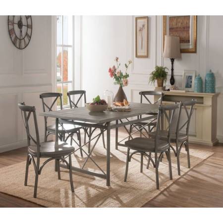 60120+60122*6 7PC SETS DINNING TABLE + 6 SIDE CHAIR