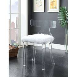 59822 WHITE FUR ACCENT CHAIR