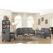 53755+53756+53757 3PC SETS GRAY FABRIC SOFA + GRAY FABRIC LOVESEAT + GRAY FABRIC CHAIR