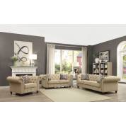 52420+52421+52422 3PC SETS BEIGE LINEN SOFA + LOVESEAT + CHAIR