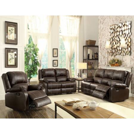 52280+52281+52282 BROWN 3PC SETS MOTION SOFA + LOVESEAT + RECLINER