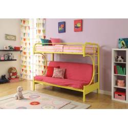 02091W-YL YELLOW T/F FUTON BUNKBED