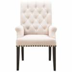 107283 Phelps Upholstered Arm Chair Beige And Smokey Black