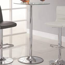 LED 42” Transitioning LED Bar Table with Chrome Base 122400
