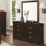 Louis Philippe 202 Drawer Dresser & Square Mirror 202413+14