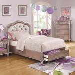 400891F Caroline Full Size Storage Bed with Diamond Tufted Headboard