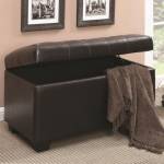 500948 Ottomans Button-Tufted Storage Ottoman