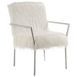 Accent Seating Contemporary Accent Chair with Faux Sheepskin